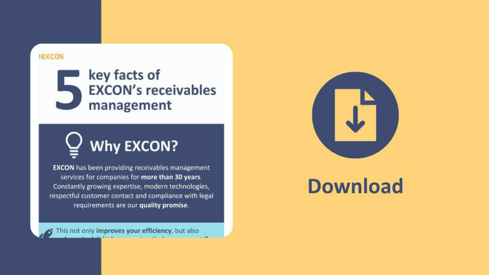 Download englischsprachige Infografik zum Forderungsmanagement von EXCON